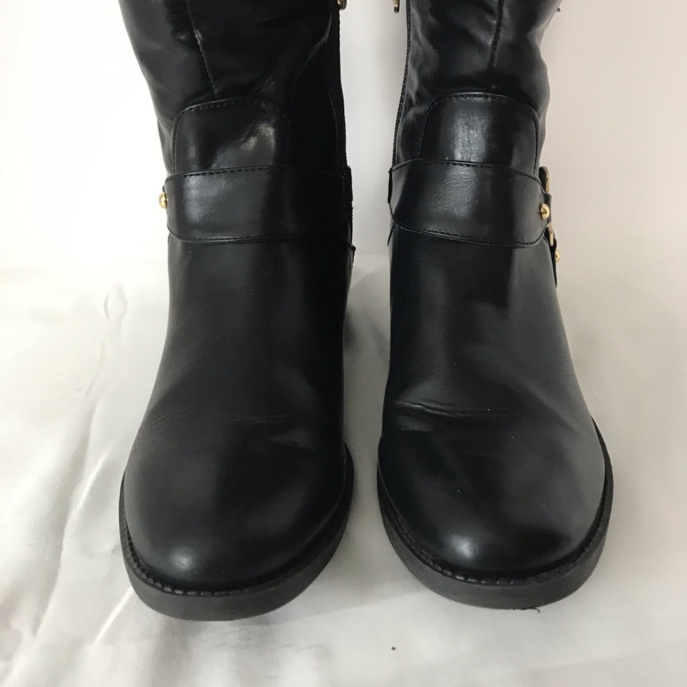 Tommy Hilfiger Tall Riding Boots Size 7 Black - Picture 5 of 8